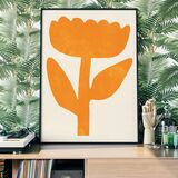 Simple Flower Orange Paint Framed Print