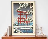 Miyajima in Snow Framed Art Print by Hasui Kawase