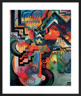 Coloured Composition (Homage to Johann Sebastian Bach) Framed Art Print by August Macke