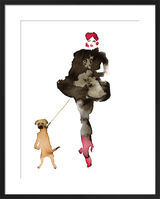 What to Wear When Walking the Dogs 8 Framed Art Print by Bridget Davies