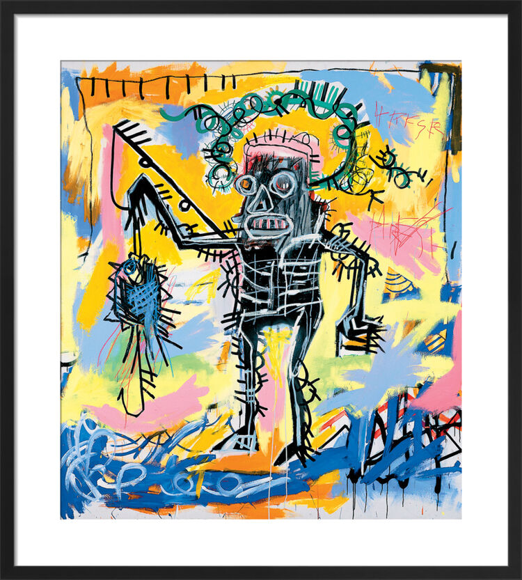 Untitled (Fishing) 1981 Framed Art Print by Jean-Michel Basquiat