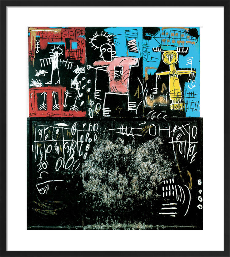 Untitled (Black Tar and Feathers) 1982 Framed Art Print by Jean-Michel Basquiat