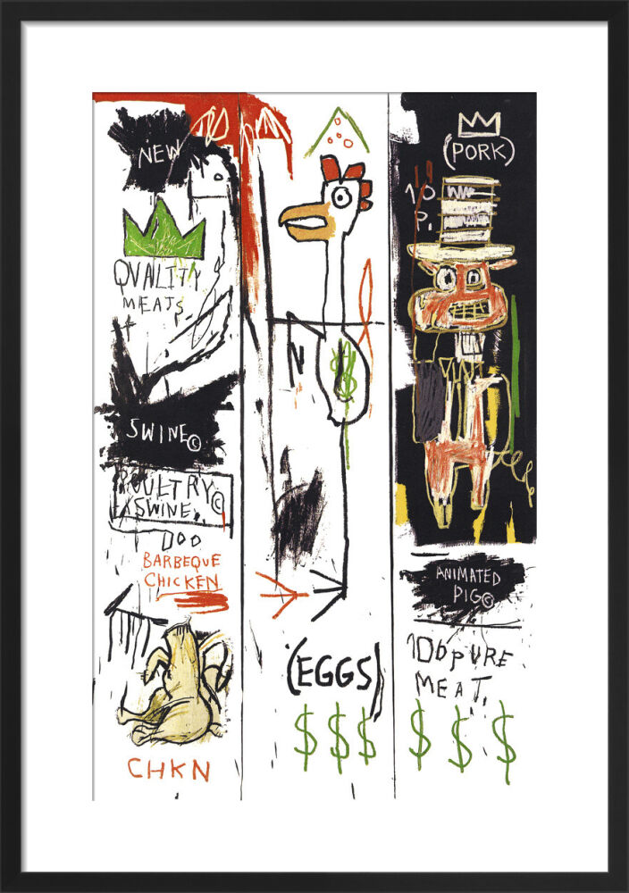 Quality Meats for the Public, 1982 Framed Art Print by Jean-Michel Basquiat