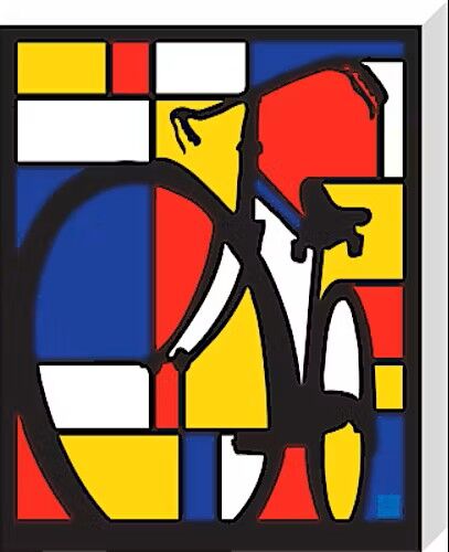 Mondrian Bike Canvas Art Print by Sassan Filsoof