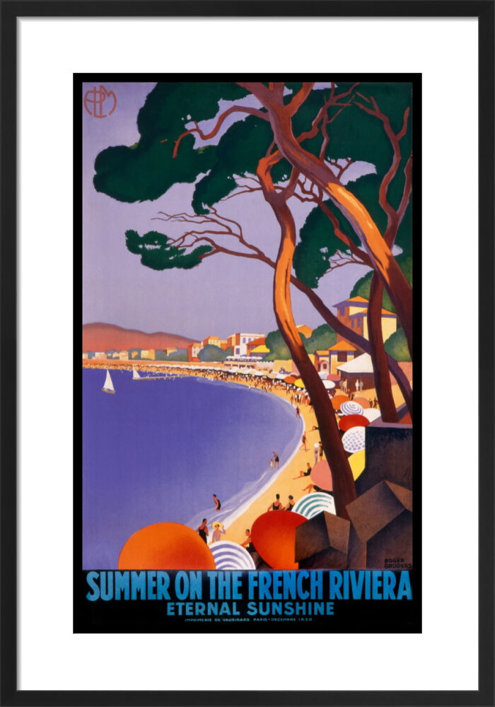 Summer on the French Riviera, 1930 Framed Art Print by Roger Broders