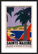 Sainte Maxime, Cote d'Azur Framed Art Print by Roger Broders