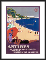 Antibes Framed Art Print by Roger Broders