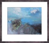 A Spring of Teals Framed Art Print by Kathy Ramsay Carr