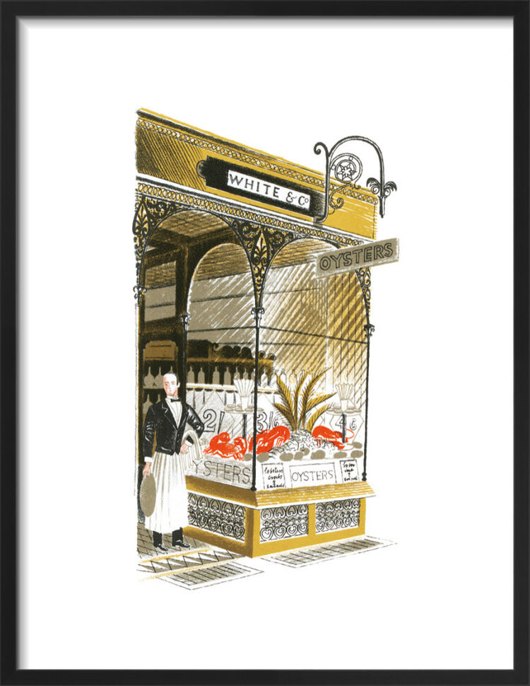 Oyster Bar Framed Art Print by Eric Ravilious