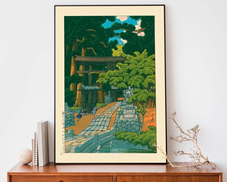 Kumagaya Shrine Framed Art Print by Hasui Kawase