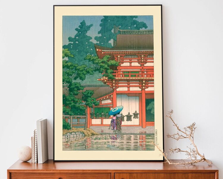 Kasuga Shrine Framed Art Print by Hasui Kawase