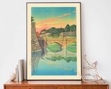 Morning At Niju Bridge Framed Art Print by Hasui Kawase