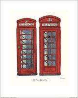 Telephone Boxes Framed Art Print by Barry Goodman