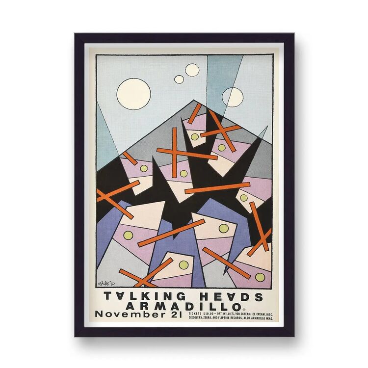 Talking Heads Live At Armadillo Abstract Vintage Music Framed Art Print
