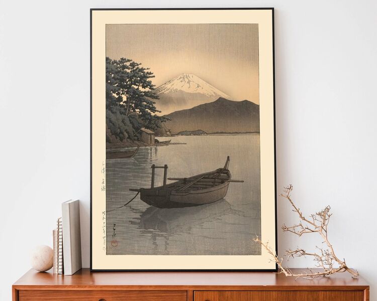 Nagahama Beach in Mito Framed Art Print by Hasui Kawase