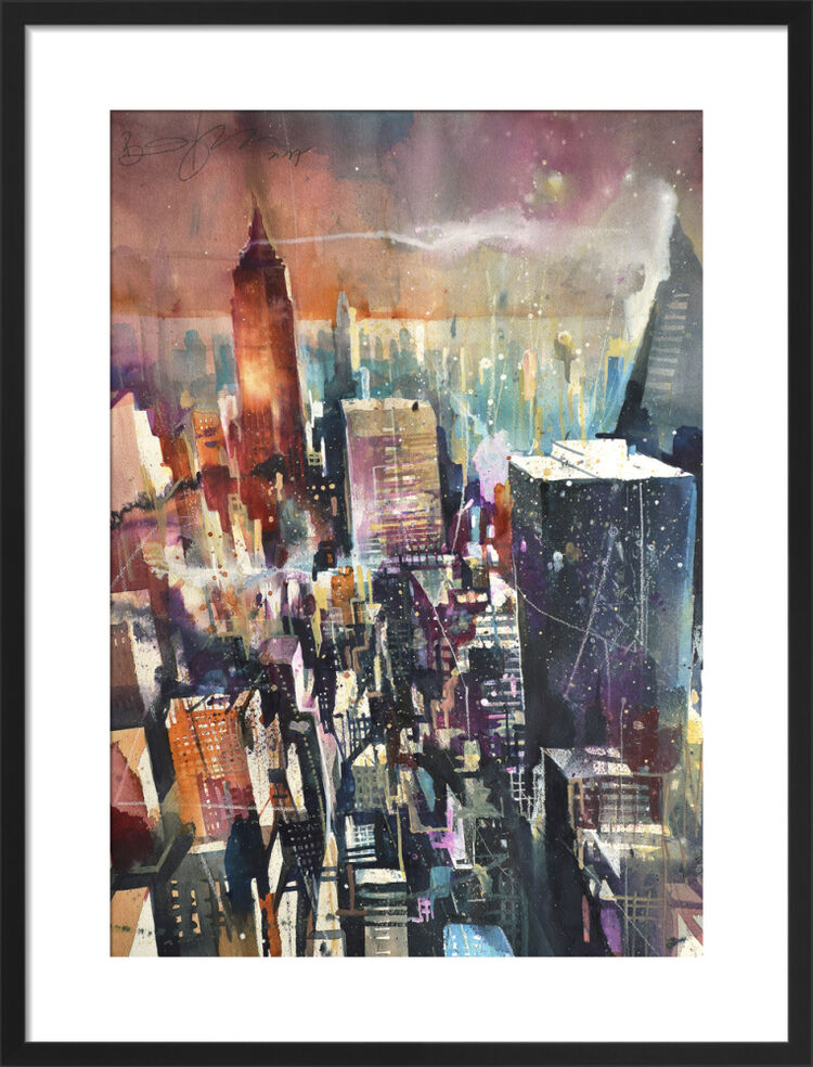 NY from the Rock Framed Art Print by Bernard Vogel