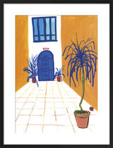 Yellow Patio Framed Art Print by Marta Chojnacka