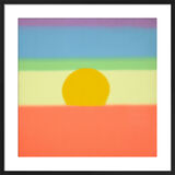 Sunset, 1972 (yellow, blue, purple, orange) Framed Art Print by Andy Warhol