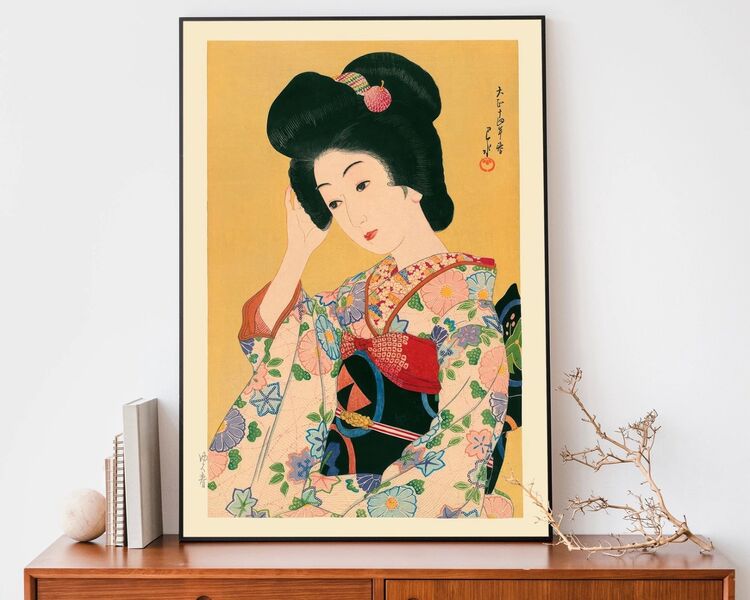 Japanese Lady Framed Art Print by Hasui Kawase