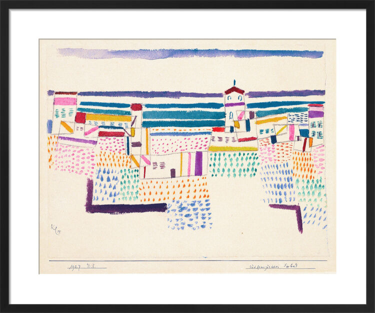 Seaside Resort in the South of France, 1927 Framed Art Print by Paul Klee