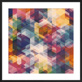 Cuben Curved Dark Framed Art Print by Simon C Page