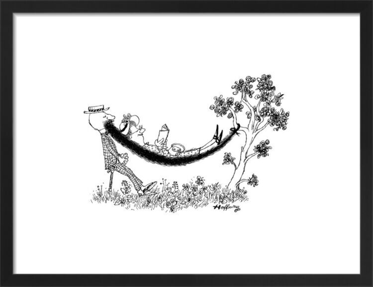 A Devoted Husband from 'Beards' Series Framed Art Print by Gerard Hoffnung