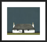Cottage & Bike Framed Art Print by Ron Lawson