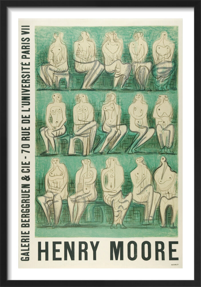 Reproduction of an original poster design for Henry Moore: Sculptures et Dessins Paris Framed Art Print by Henry Moore