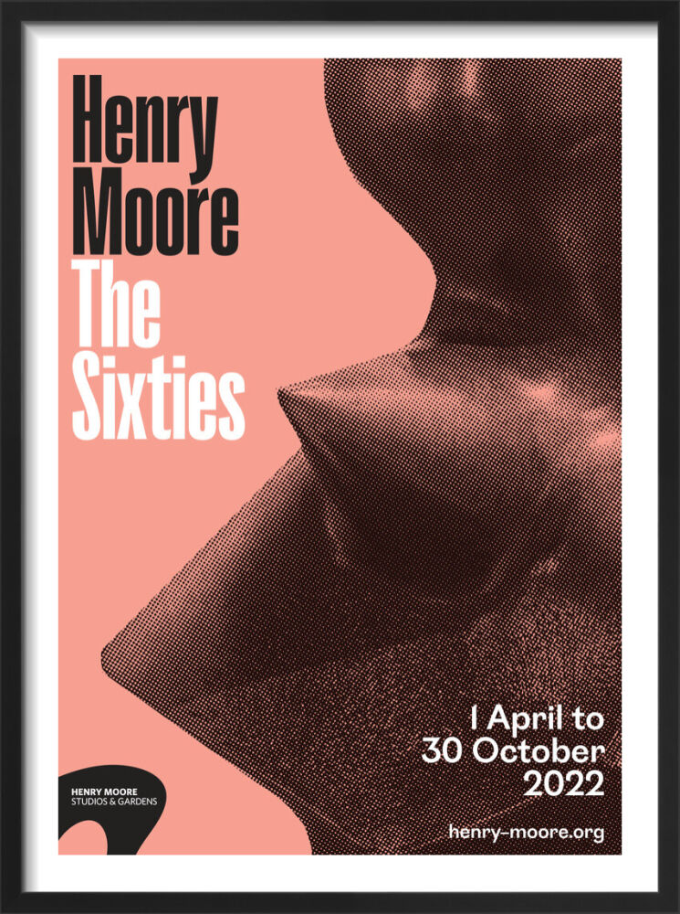 Reproduction of an original poster design for Henry Moore: The Sixties, Henry Moore Studios & Gardens Framed Art Print by Henry Moore