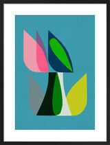 Aqua Blossom Framed Art print by Inaluxe