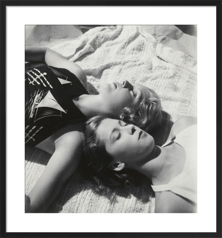 Two women with eyes closed, 20th century Framed Art Print by Curtis Moffat