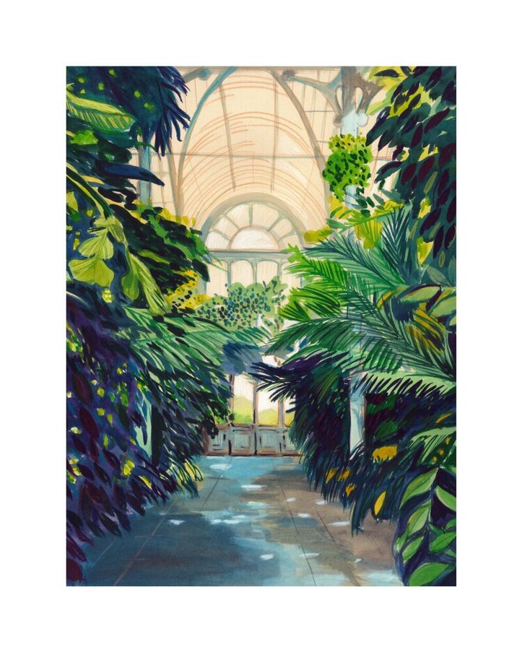 Kew Gardens, Glasshouse Canvas Art Print by Marta Chojnacka