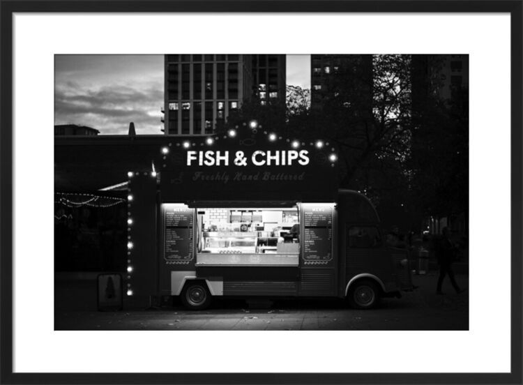 Fish & Chips by the Thames Framed Art Print by The Landscape Portfolio