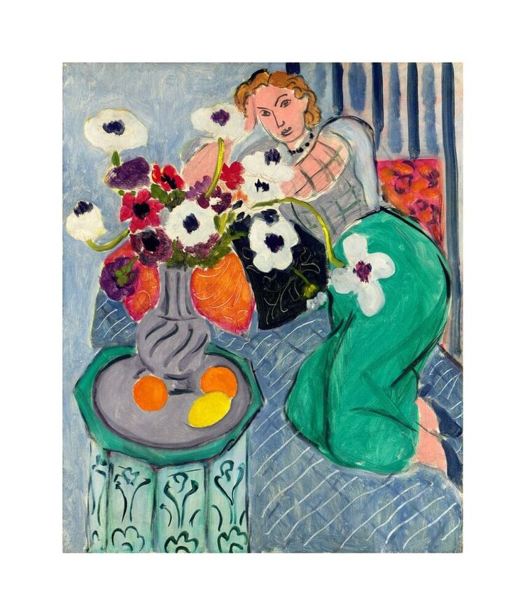 Odalisque, Blue Harmony, 1937 Art Print by Henri Matisse