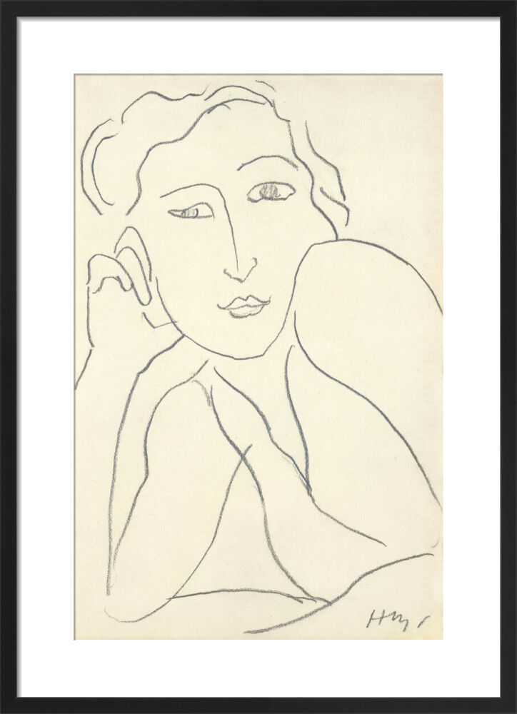Bust of a Woman with her Head Resting on Her Hand, 1935 Framed Art Print by Henri Matisse