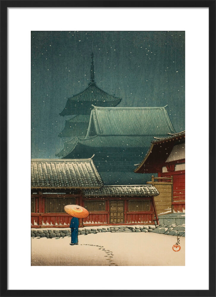 Tennoji Temple in Osaka Framed Art Print by Hasui Kawase