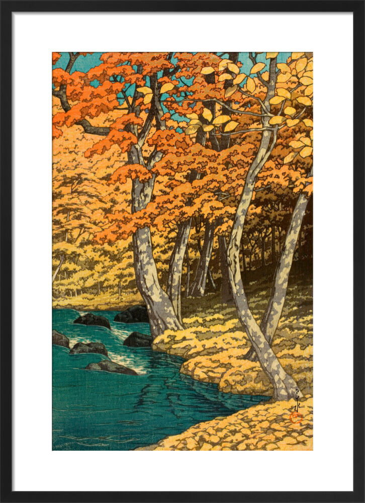Autumn at Oirase Framed Art Print by Hasui Kawase