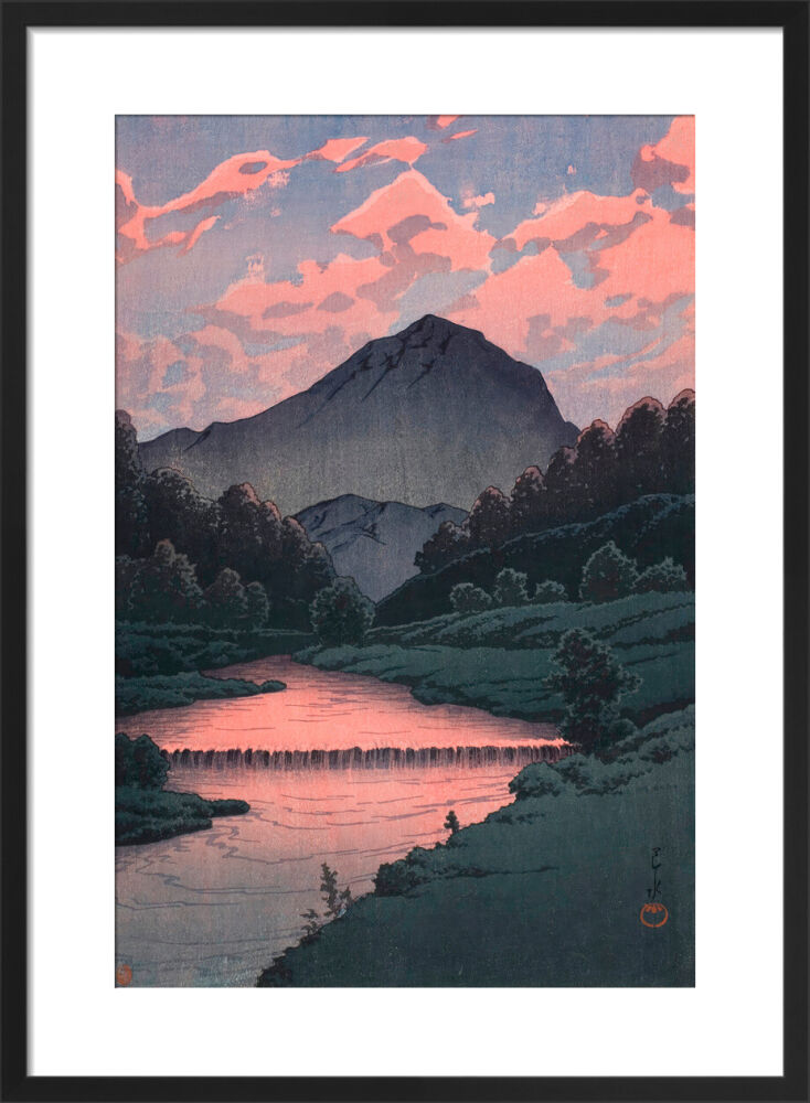 Mount Kamaga, Hida Framed Art Print by Hasui Kawase