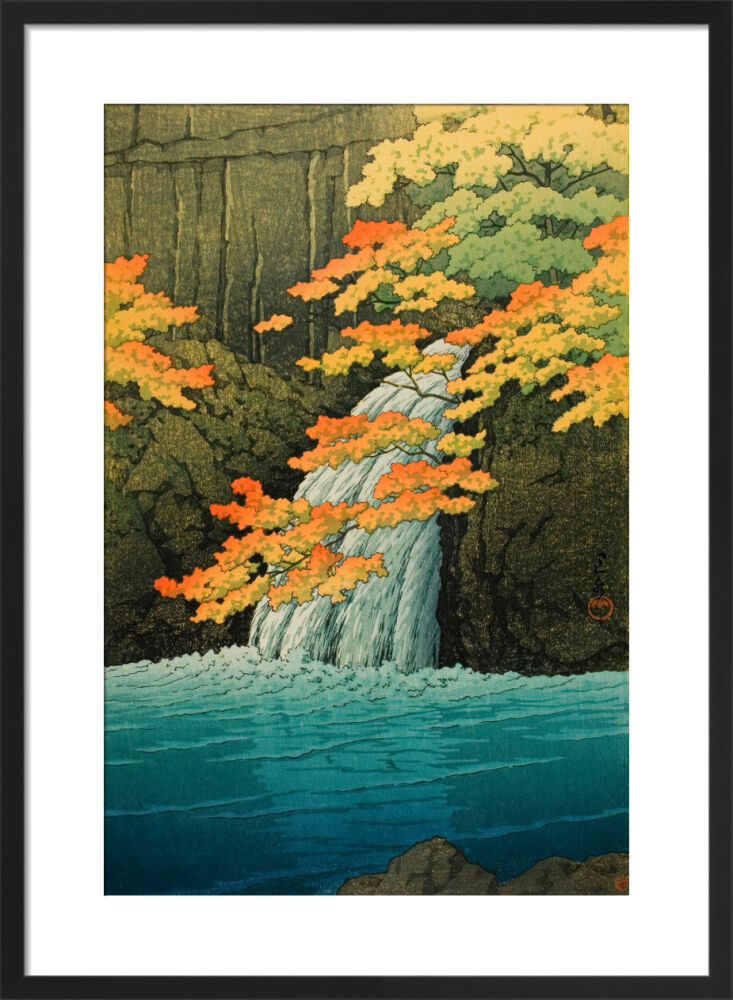 Senju Waterfall, Akame Framed Art Print by Hasui Kawase