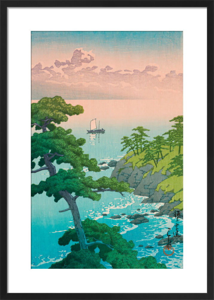 Distant Clouds over the Sea Framed Art Print by Hasui Kawase