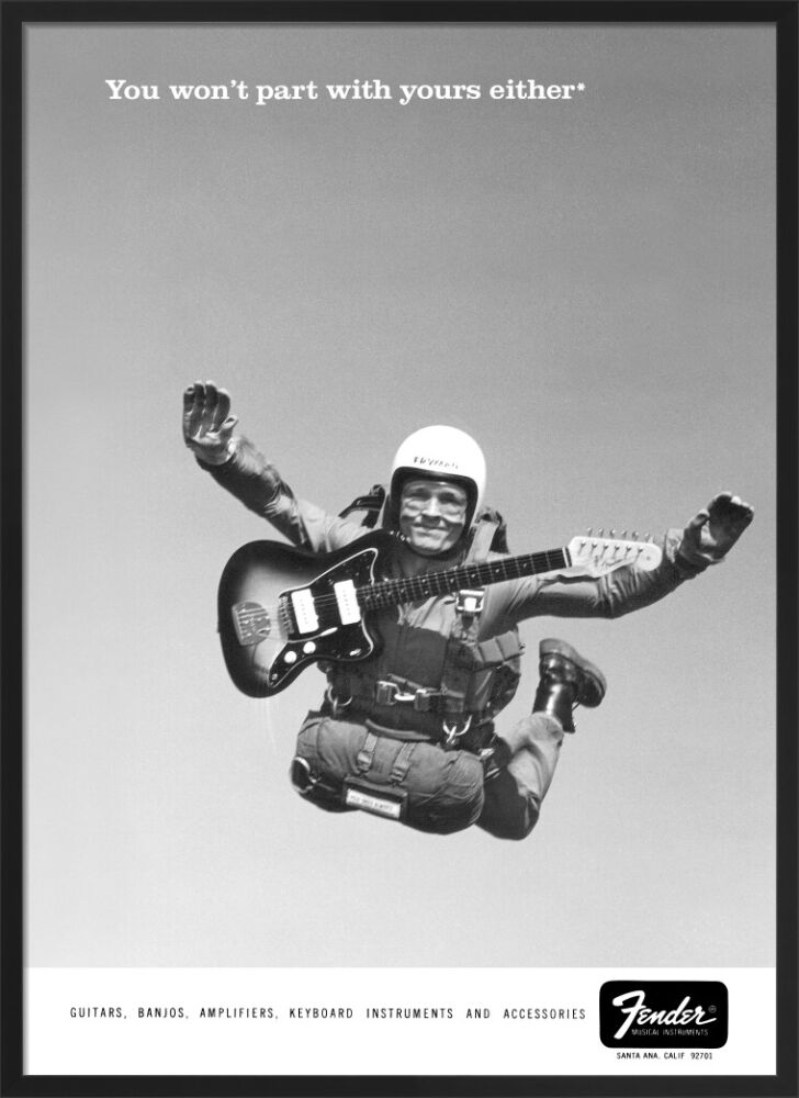 You won't part with yours either, Skydiver Framed Art Print by Fender