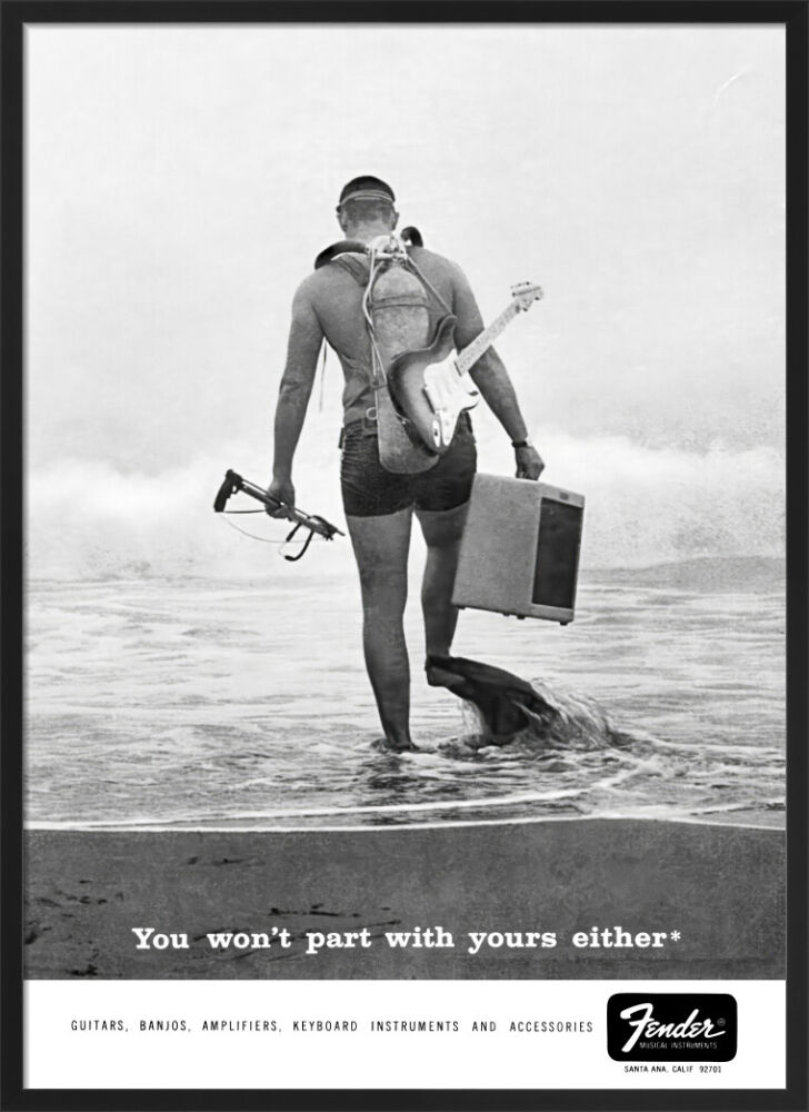 You won't part with yours either, Scuba Framed Art Print by Fender
