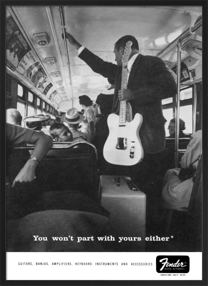 You won't part with yours either, Bus Rider Framed Art Print by Fender