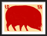 Pig Framed Art Print by Tabby Booth