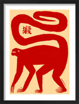 Monkey Framed Art Print by Tabby Booth