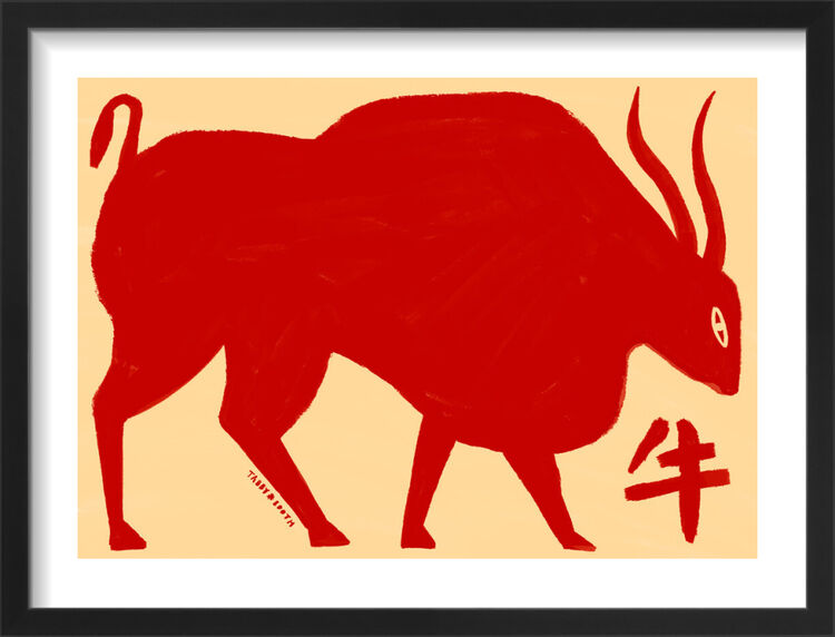 Ox Framed Art Print by Tabby Booth
