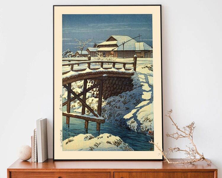 Ono in Mito Framed Art Print by Hasui Kawase
