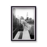Marilyn Monroe in New York Looking To Street from Rooftop Framed Art Print from the Marilyn Monroe Collection