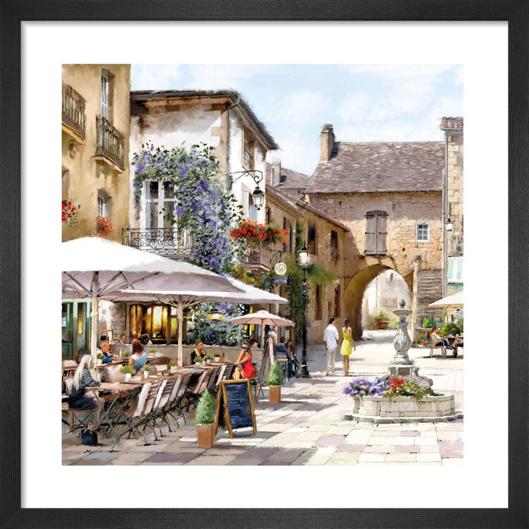 Courtyard Cafe Framed Art Print by Richard Macneil