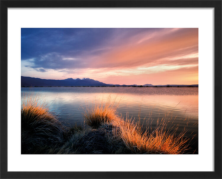 Sunrise on Borax Pond Framed Art Print by Dennis Frates